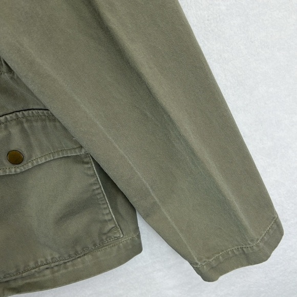 LOFT Outlet Embroidered Utility Jacket Sz M Green Drawstring Zip/Snap Front - Picture 13 of 13
